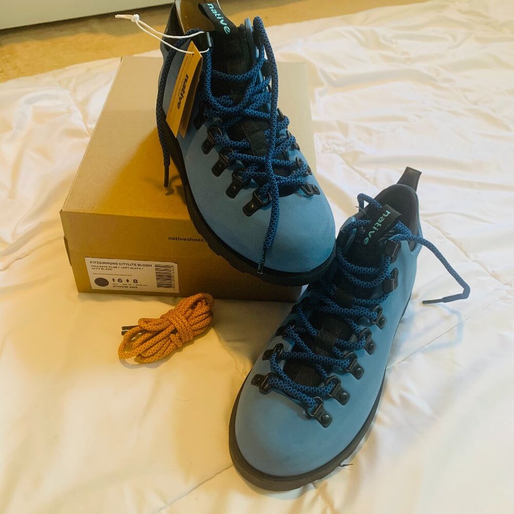 SOLD Native Shoes Fitzsimmons Citylite Bloom Hiking Boots in Vallarta Blue |